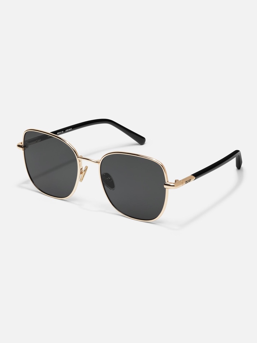 Quay Australia uptown Gold Frame Black smoke Lens Women's Square Sunglasses